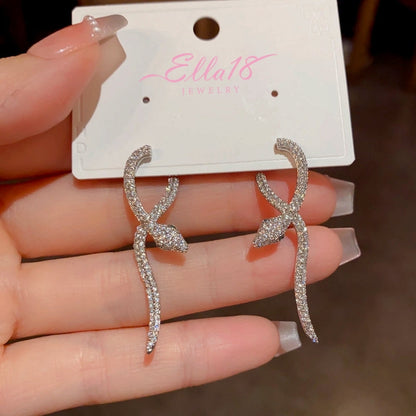 14K Gold Plated Zircon Snake Earrings