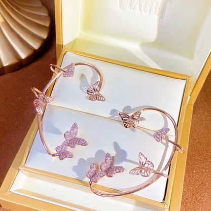 14K gold-Plated Zircon Super Shiny Butterfly Ear Cuff