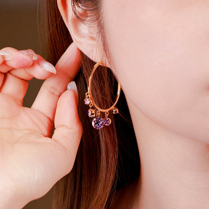 14k Gold-Plated Fancy Colored Diamond Hoop Earrings