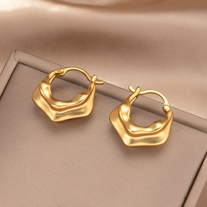 14k Gold-Plated Luxury C-Shaped Earrings