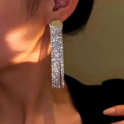 14k Gold-Plated Semi Circle Tassel Earrings
