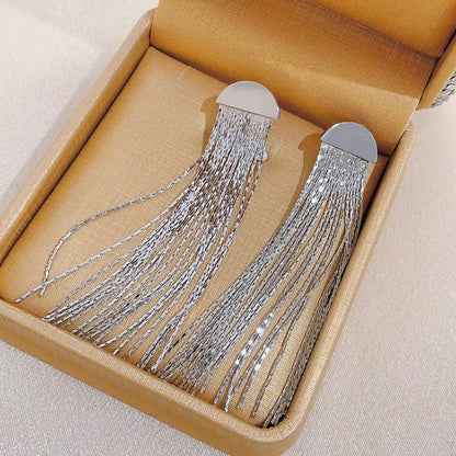 14k Gold-Plated Semi Circle Tassel Earrings