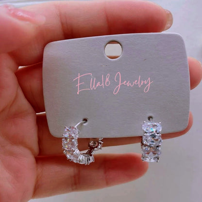 14k Gold-Plated Zircon Hoop Earrings