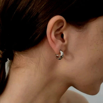 18K Gold-Plated C-Shaped Earrings