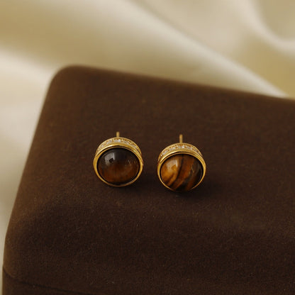 18K Gold-Plated Elegant Cat's Eye Earrings