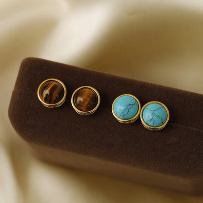 18K Gold-Plated Elegant Cat's Eye Earrings