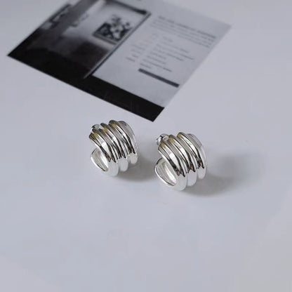 18K Gold-Plated Elegant Wavy Studs