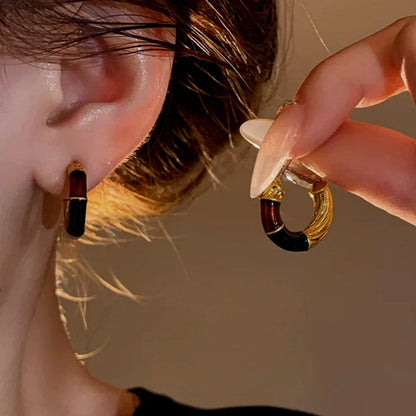 18K Gold-Plated Enamel Drip Earrings