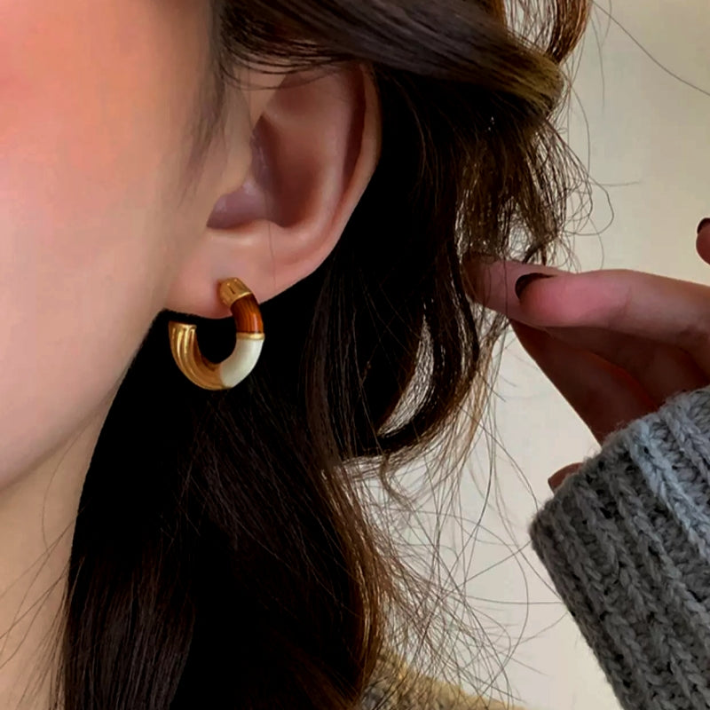 18K Gold-Plated Enamel Drip Earrings
