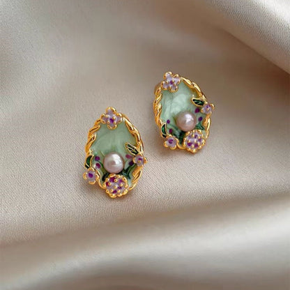 18K Gold-Plated Garden Pearl Earrings