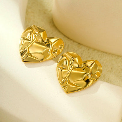18K Gold-Plated Heart-Design Earrings