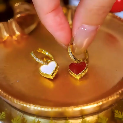 18K Gold-Plated Heart Earrings