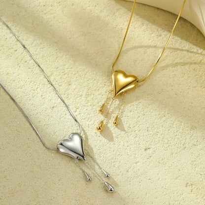 18K Gold-Plated Heart Tassel Necklace