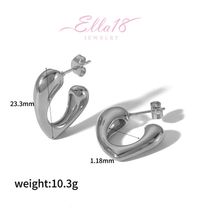 18K Gold-Plated Hollow Heart-Design Earrings