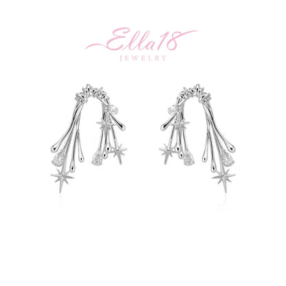 18K Gold-Plated Irregular Zircon Starlight Earrings