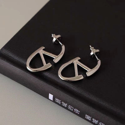 18K Gold-Plated Letter V Earrings