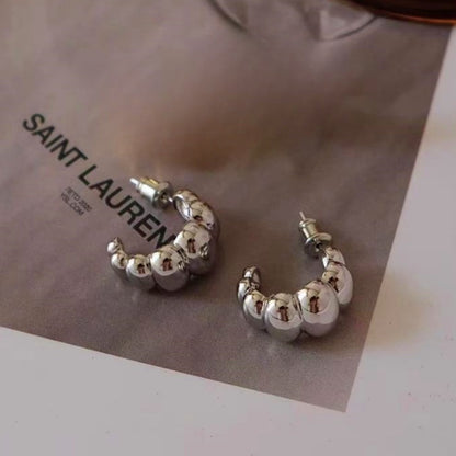 18K Gold-Plated Polished C-Shaped Earrings