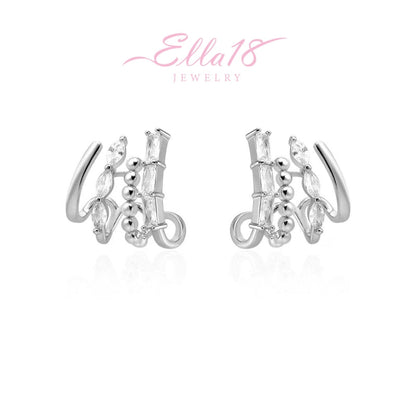18K Gold-Plated Three-Layer Zircon Stud Earrings