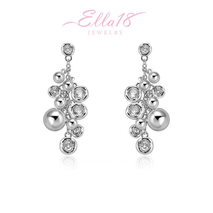 18K Gold-Plated Zircon Ball Tassel Earrings