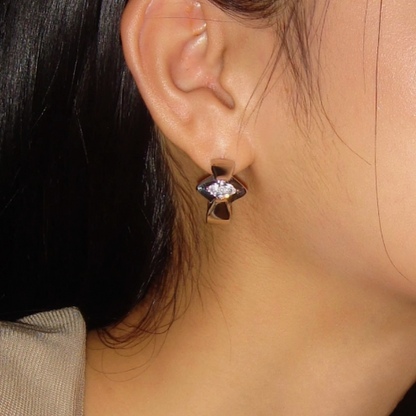 18K Gold-Plated Zircon Hoop Earrings