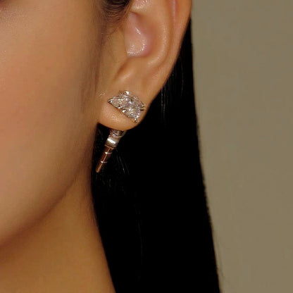 18K Gold-Plated Zircon Jacket Earrings