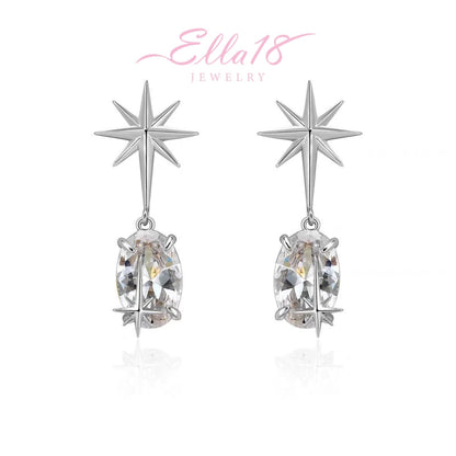 18K Gold-Plated Zircon Star Earrings