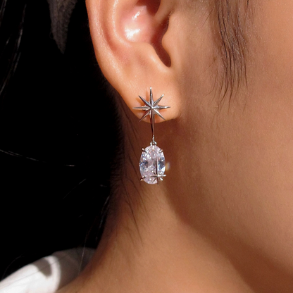 18K Gold-Plated Zircon Star Earrings