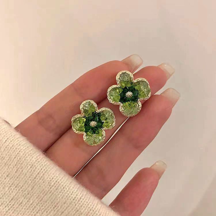 18K Gold-plated Crystal Camellia Earrings