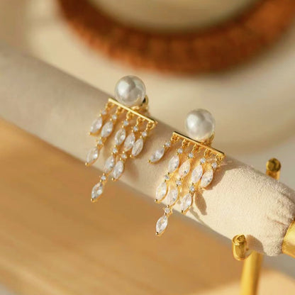 18K Gold-plated Faux Pearl Earrings