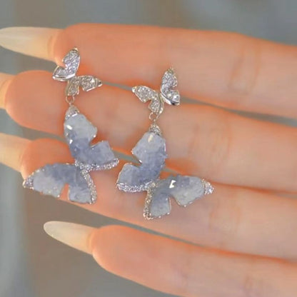 18K Gold-plated Kyanite Butterfly Earrings