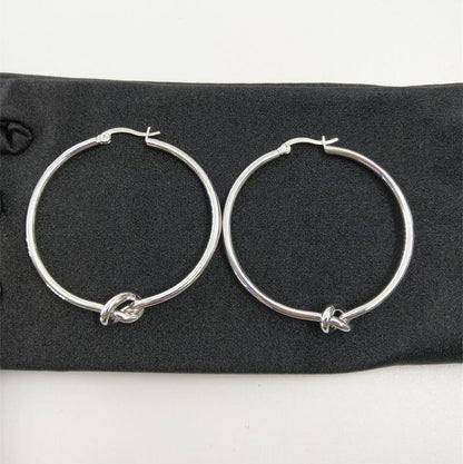 18K Gold-plated Rope Hoop Earrings