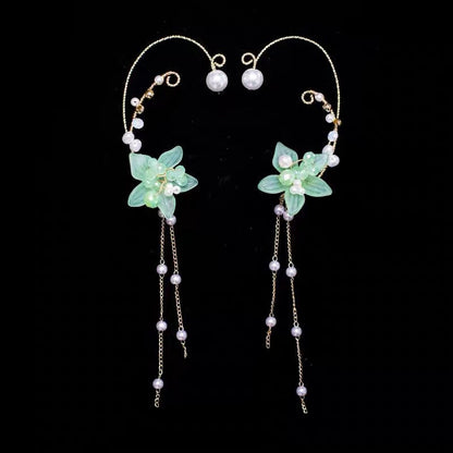 Crystal Flower Cuffs ( 1 Pair )