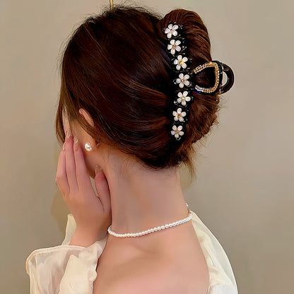 Elegant Diamond Flower Hair Clips