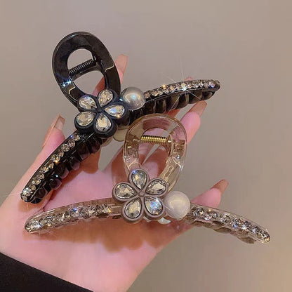 Elegant Rhinestone Flower Hair Clip