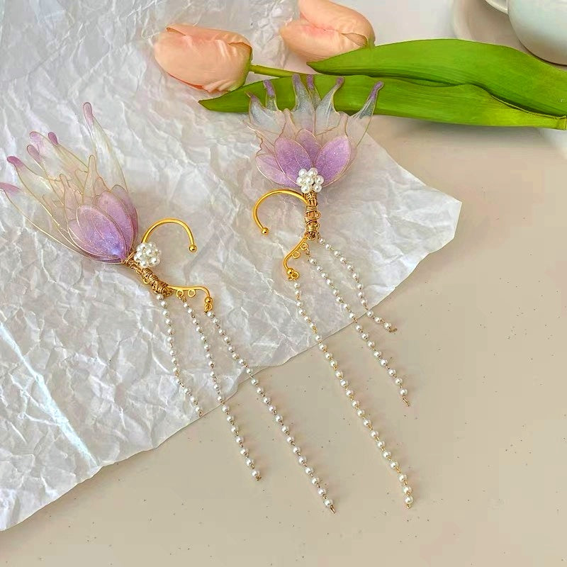 Elf Pearl Tassel Cuffs ( 1 Pair )