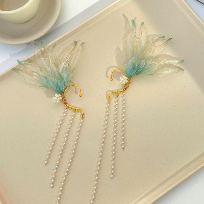 Elf Pearl Tassel Cuffs ( 1 Pair )