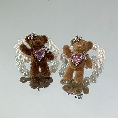 Plush Bear Beaded Rings