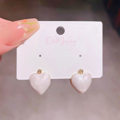 Silver Post Heart-Design Earrings
