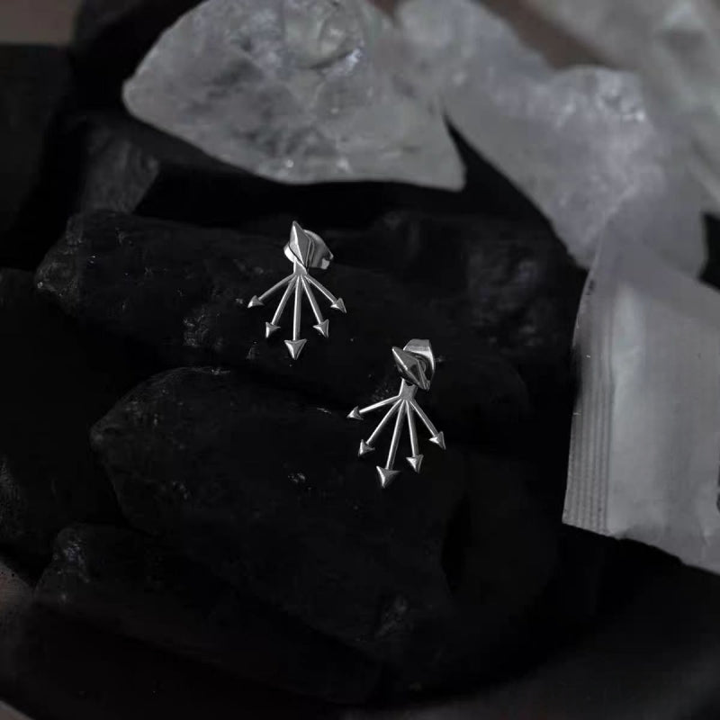 Silver Post Rivet Jacket Earrings