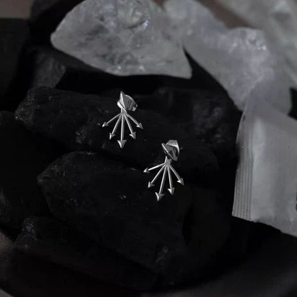 Silver Post Rivet Jacket Earrings