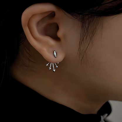 Silver Post Rivet Jacket Earrings