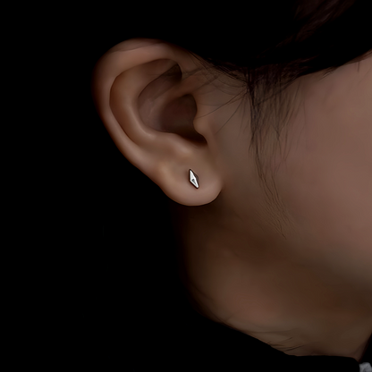 Silver Post Rivet Jacket Earrings