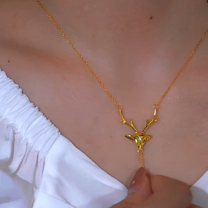Sterling Silver 18K Gold-Plated Elk Chain Necklace