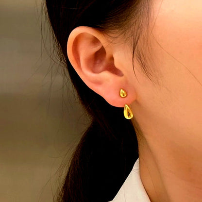Sterling Silver 18K Gold-Plated Water Drop Earrings