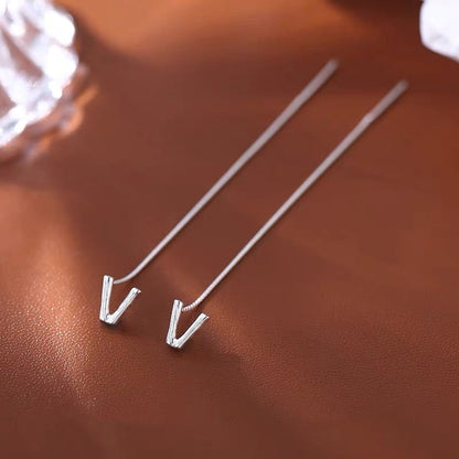 Sterling Silver 26 Letters Threader Earrings