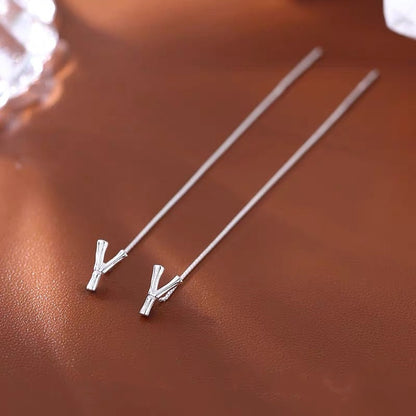 Sterling Silver 26 Letters Threader Earrings