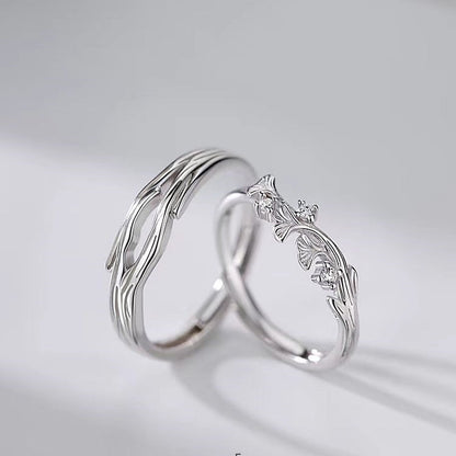 Sterling Silver Adjustable Couple Rings
