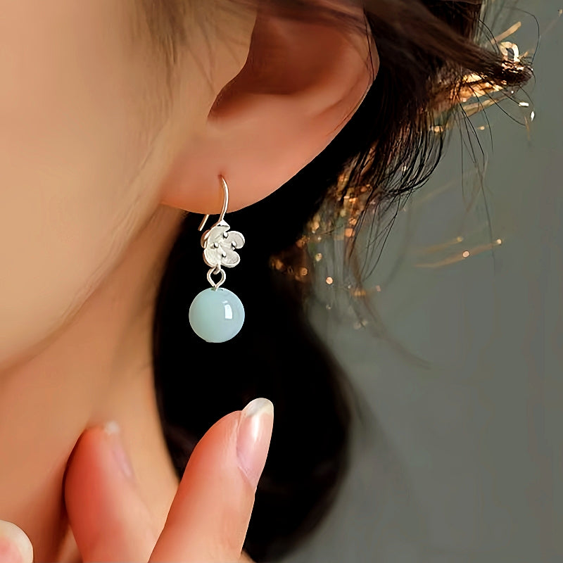 Sterling Silver Amazonite Flower Earrings