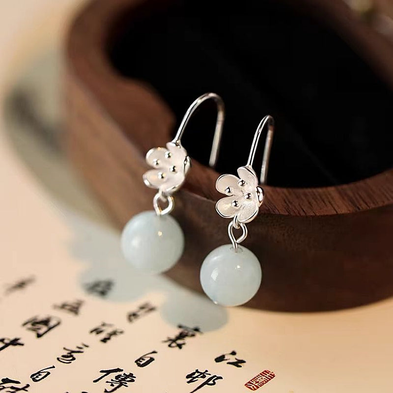 Sterling Silver Amazonite Flower Earrings