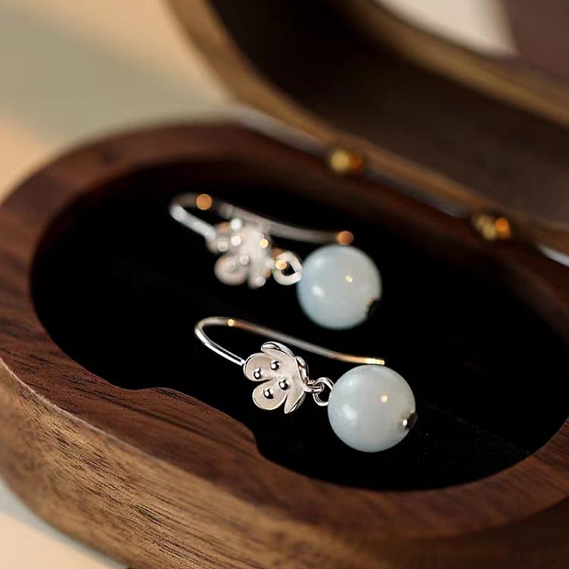 Sterling Silver Amazonite Flower Earrings